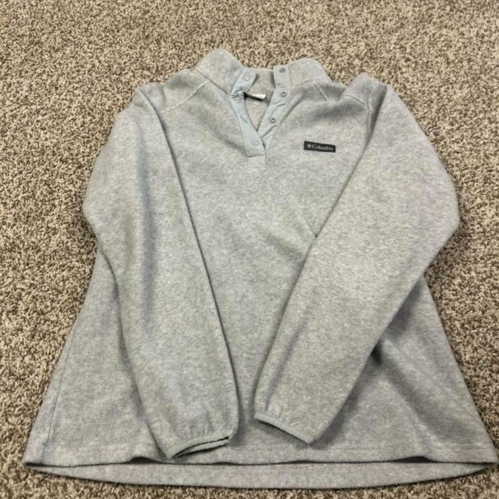 Columbia Light Gray Fleece Pullover